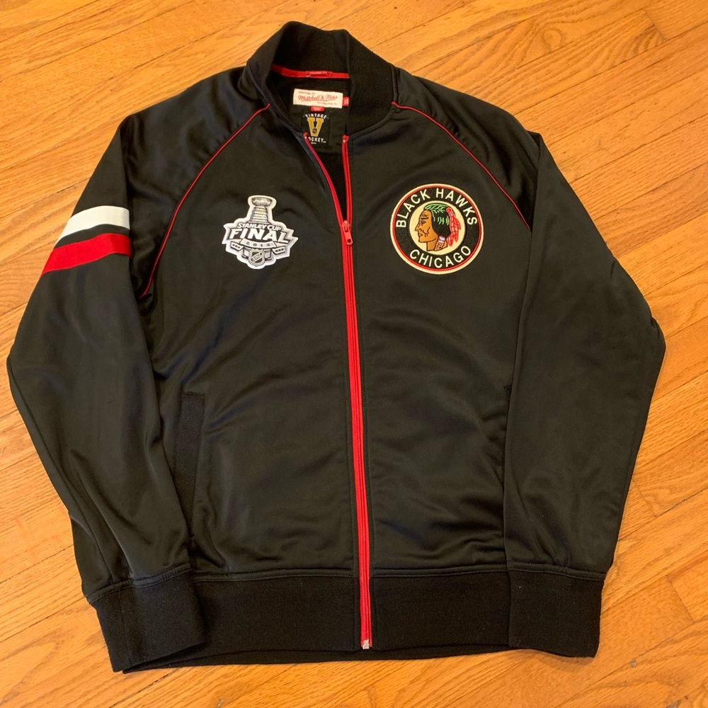 Mitchell & Ness Chicago Blackhawks Zip Up Track Jacket Sweater